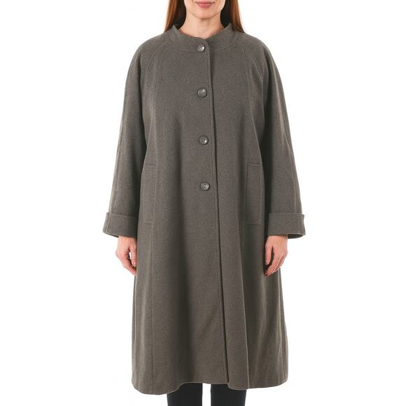 Vintage Ulla Popken Wool Blend Longline Coat 32/34 Gray Lined NWT - Picture 1 of 11